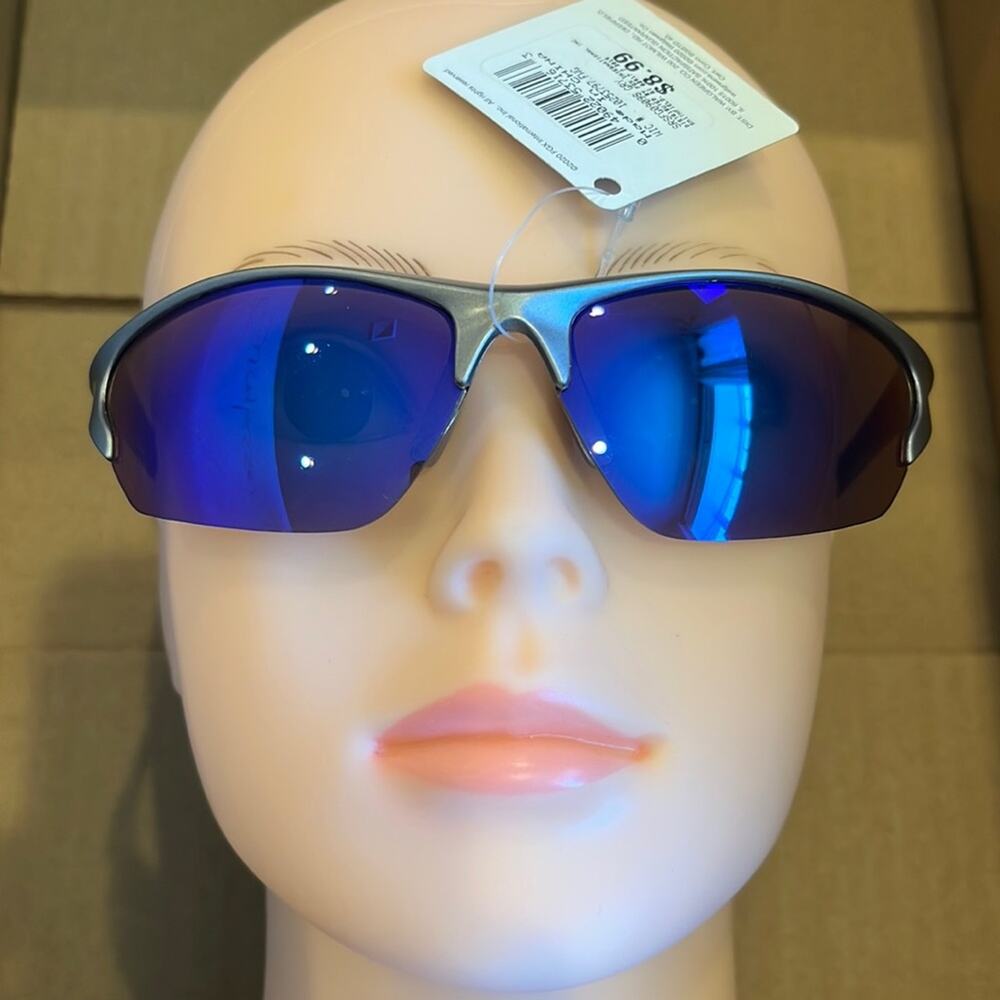 Mirrored Shield Sunglasses Gray 100% UVA UVB Protection